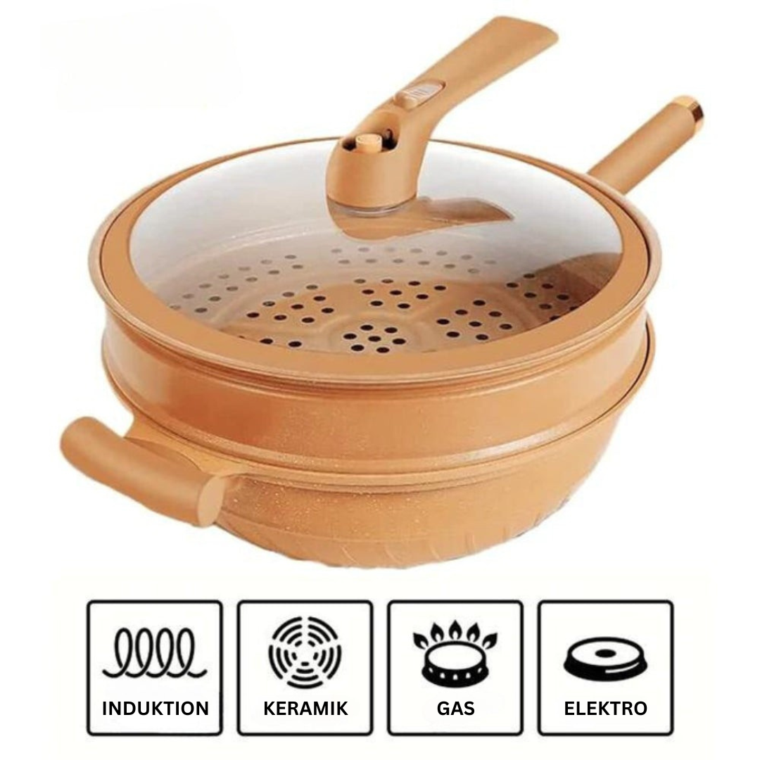 Wokpan met Antiaanbaklaag Non-Stick Geschikt voor Inductie