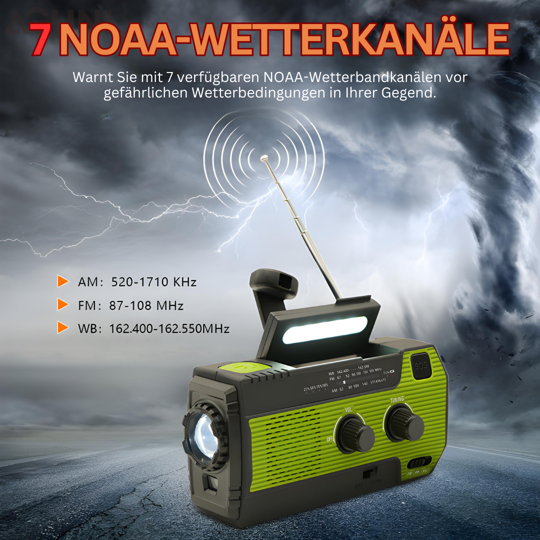 Draagbare Noodradio op Zonne-energie Waterdicht