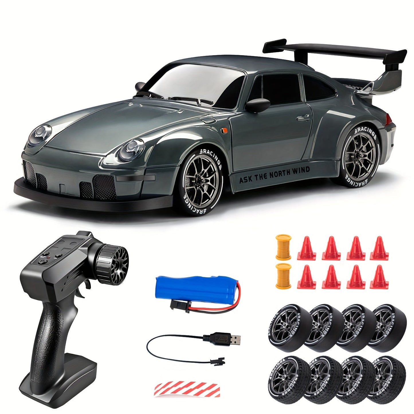 RC Drift Auto 1:24 met LED Wielen – 4WD Oplaadbaar Race Speelgoed