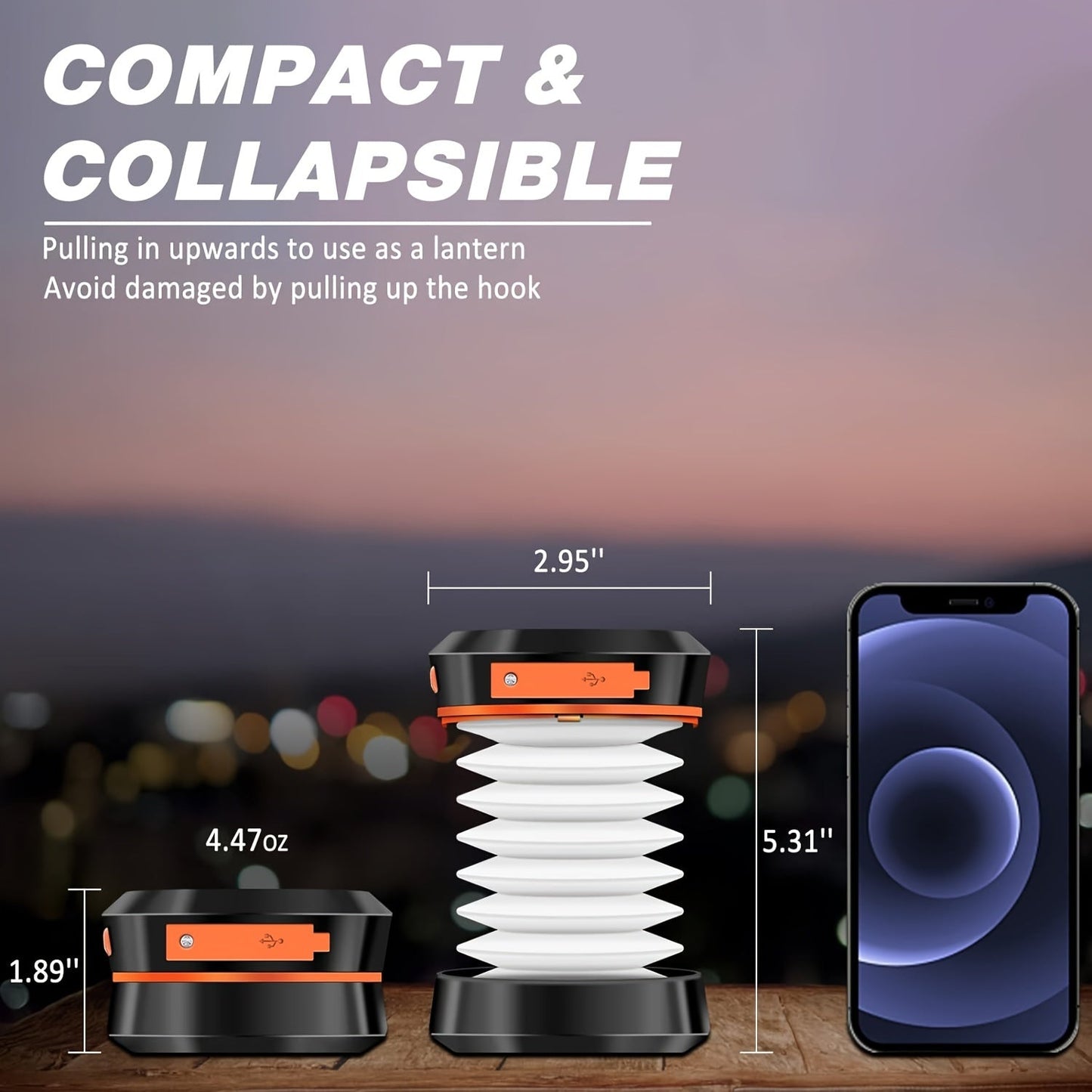 LED Campinglamp Oplaadbaar Compact voor Kamperen en Noodverlichting