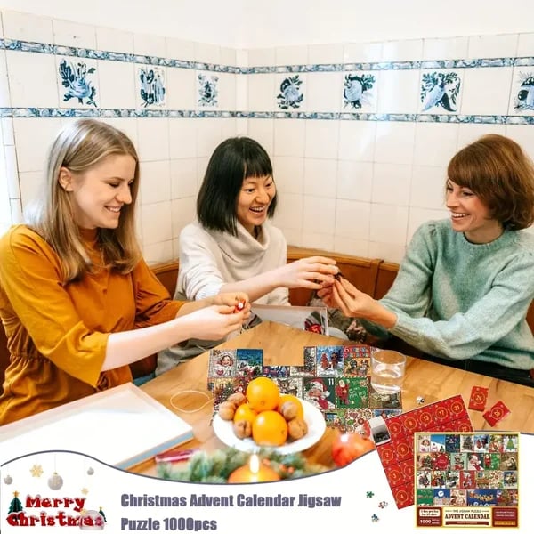 Kerstpuzzel Adventskalender 1000 Stukjes Legpuzzel voor Volwassenen en Kinderen