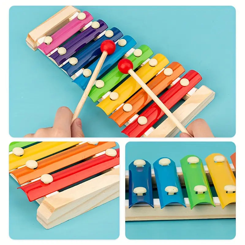 Houten Speelset 5-in-1 Montessori voor Kinderen vanaf 6 Maanden