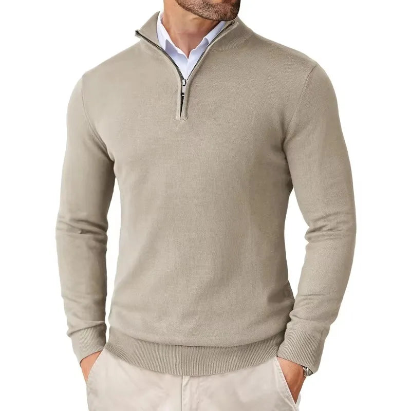 Heren Trui Halfzip Zacht Comfortabel Opstaande Kraag