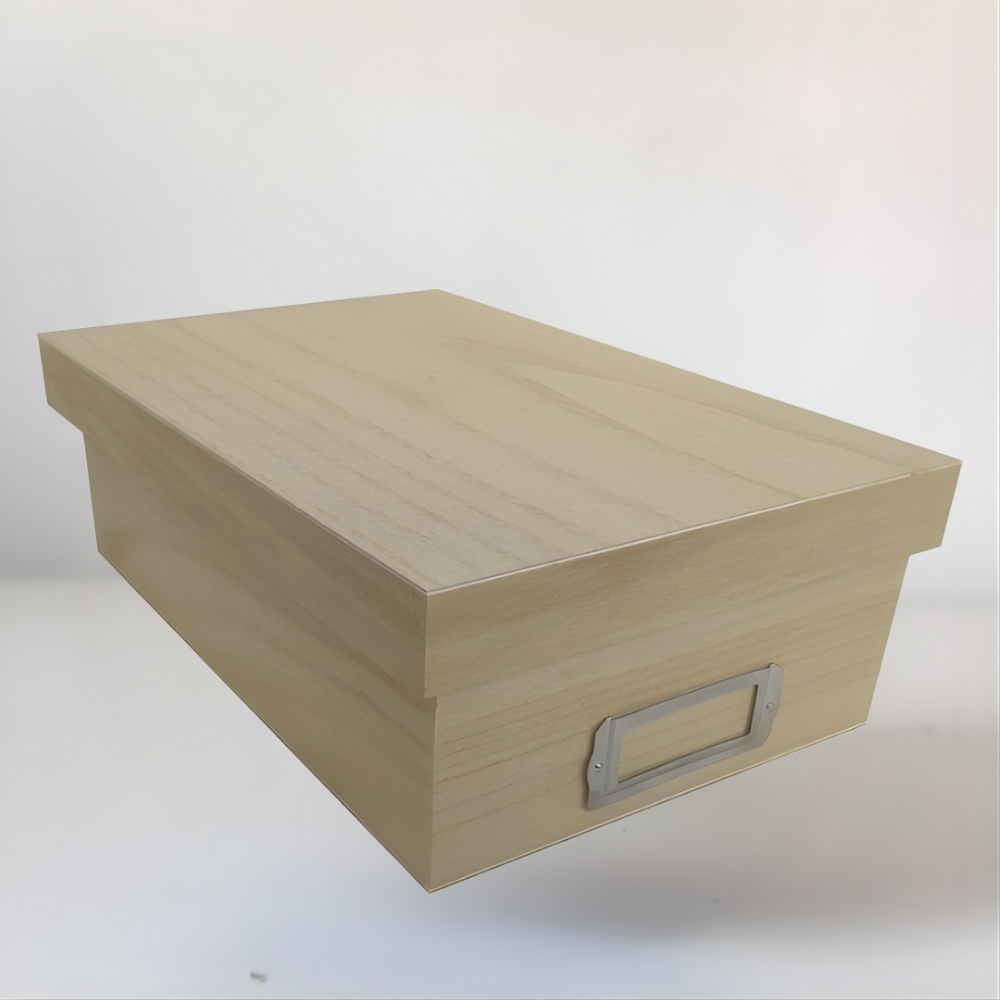 Houten Opbergdoos Decoratief met Sluiting van Onbewerkt Hout