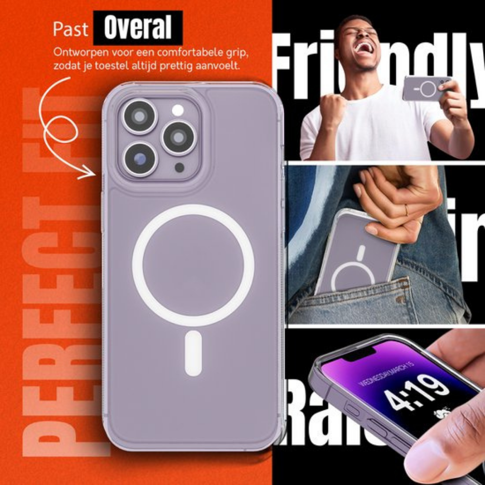 Telefoonhoesje Transparant met Magneet en Draadloos Opladen
