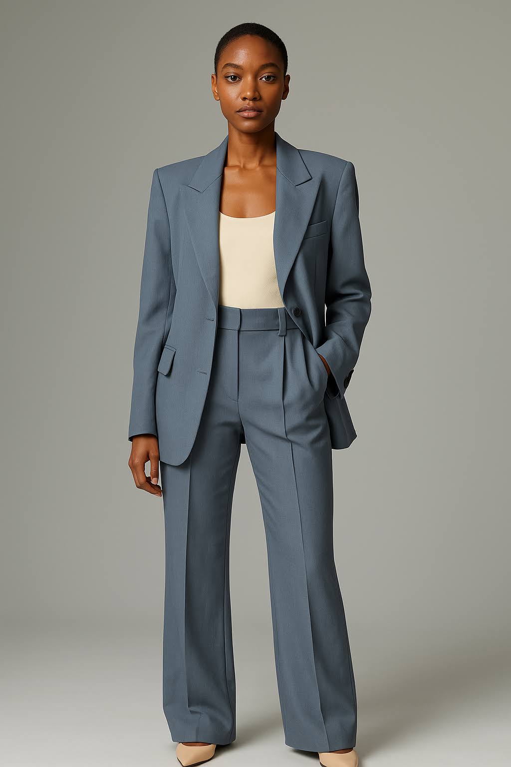 Dames Blazer Broek Set van Lichte Stof Tweedelig