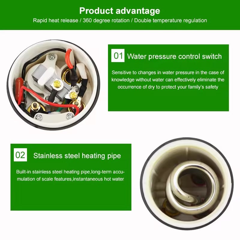 Kraan met Ingебouwde Waterverwarmer - Direct Warm Water in 4 Seconden → Warmwaterkraan Direct Warm Water Instant
