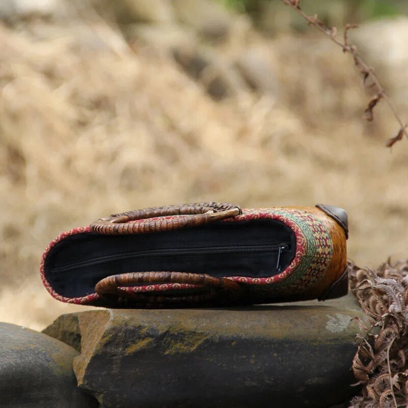 Boho Bamboe Strandtas Geweven Bamboe Stijl