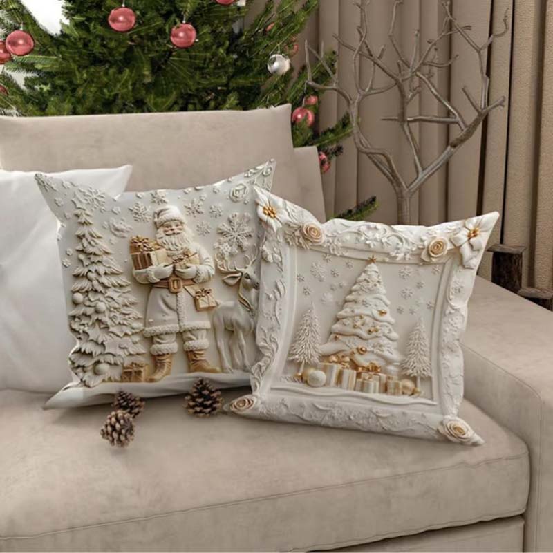 Kerstkussenhoes Set 4-delig Warme Feestelijke Woonkamer Decoratie