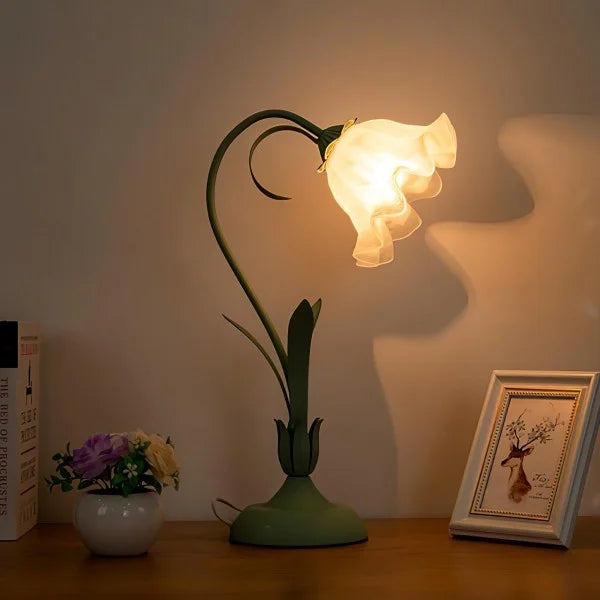 Vintage Tafellamp met Verstelbare Arm Bloemenpatroon