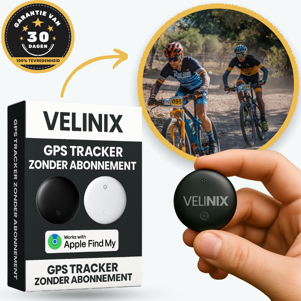 Velinix™ – GPS Tracker Fiets Zonder Abonnement, Compatibel met Android & iOS