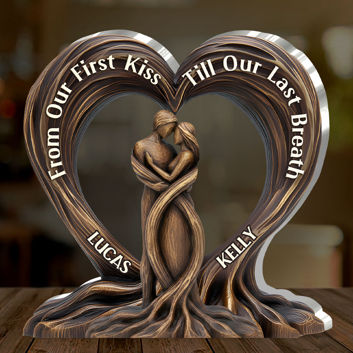 Gepersonaliseerde Houten Hart Plaquette van Boomhout