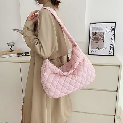 Grote Puffer Tote Schoudertas Gepolsterd Crossbody Model