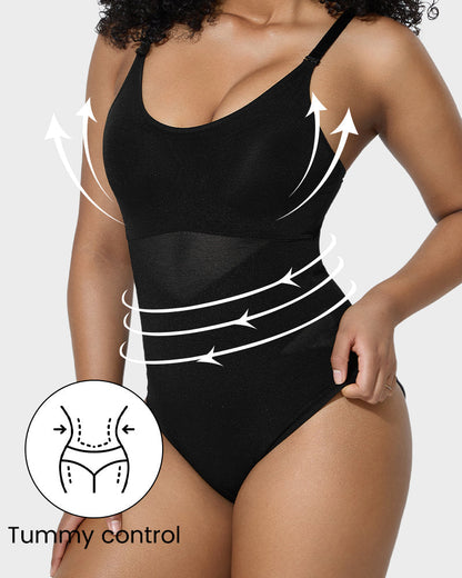Mesh Bodysuit Criss-Cross Design voor Vrouwelijk Silhouet