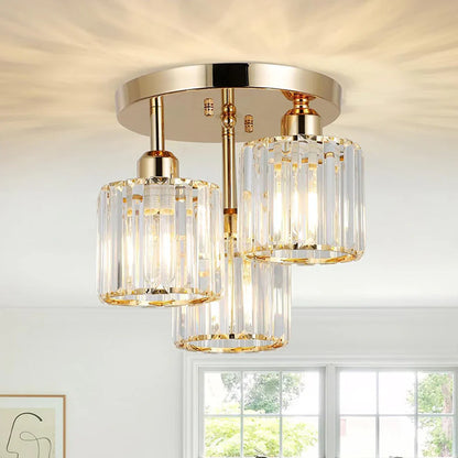 Plafondlamp Semi-Flush met Kristallen Modern Design voor Slaapkamer en Woonkamer