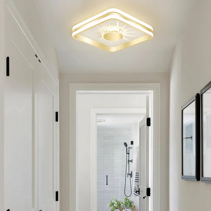 LED Plafondlamp Goud Kleur met Kristallen voor Slaapkamer en Hal