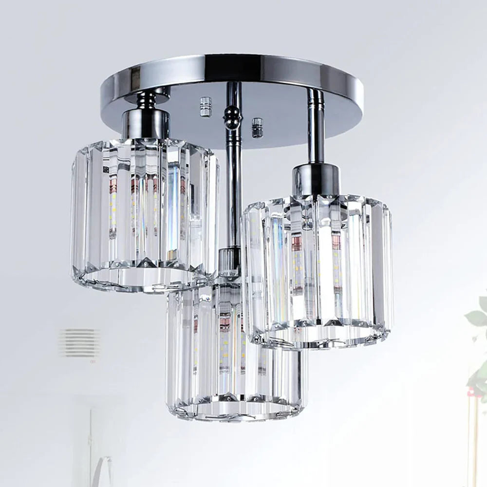 Plafondlamp Semi-Flush met Kristallen Modern Design voor Slaapkamer en Woonkamer