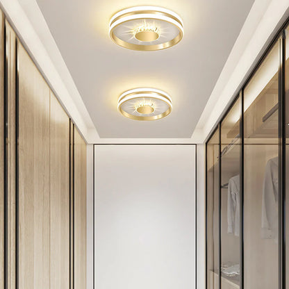 LED Plafondlamp Goud Kleur met Kristallen voor Slaapkamer en Hal