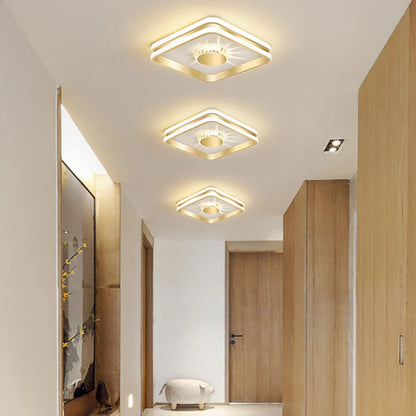LED Plafondlamp Goud Kleur met Kristallen voor Slaapkamer en Hal