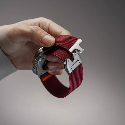 Stretchband voor Apple Watch - Luxe Nylon Band Comfortabel en Stijlvol