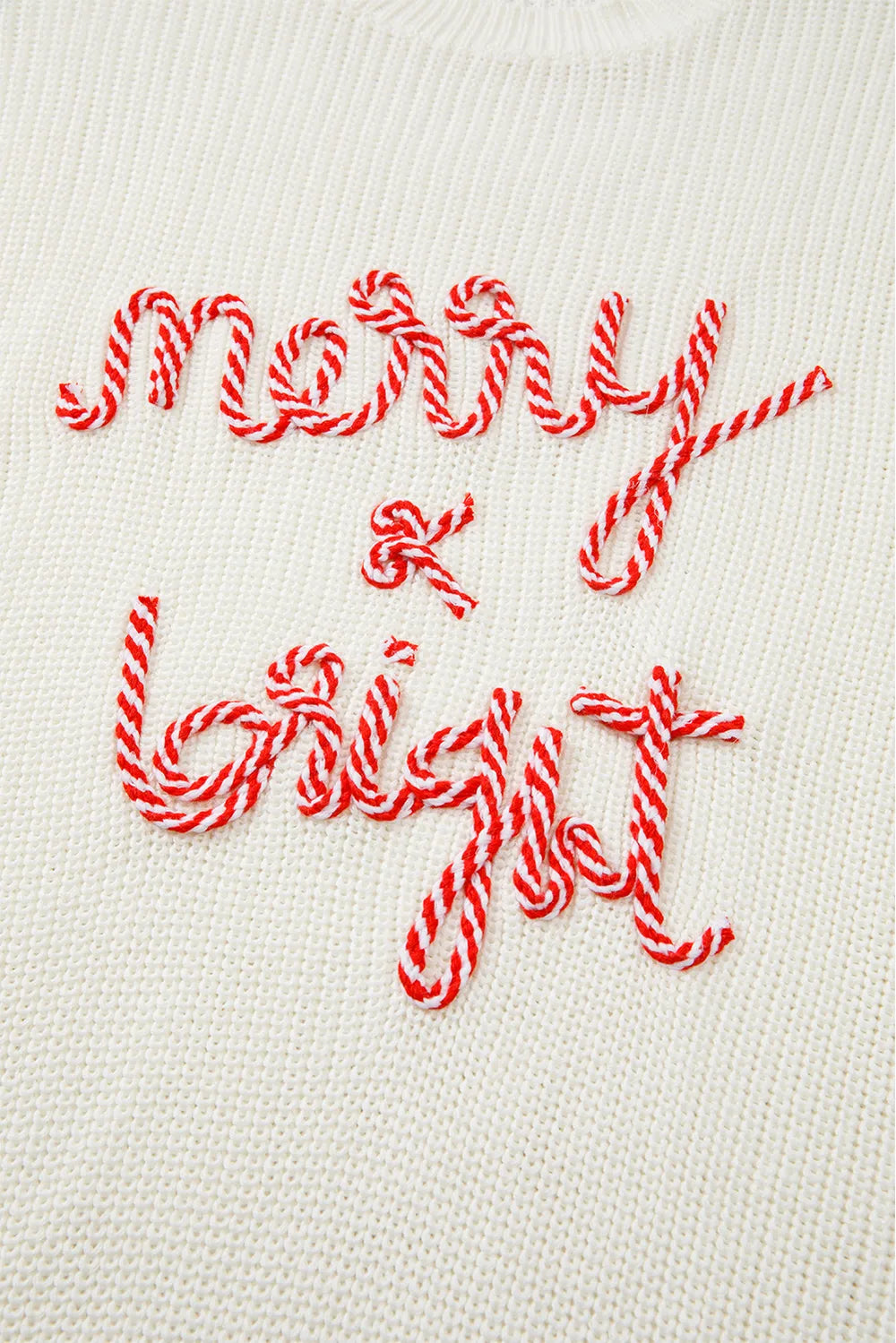 Kersttrui Wit Suikerstok Design Vrolijk en Feestelijk
