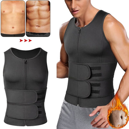 Sauna Vest voor Mannen - Trainingsvest met Taille Trainer voor Comfort en Stijl