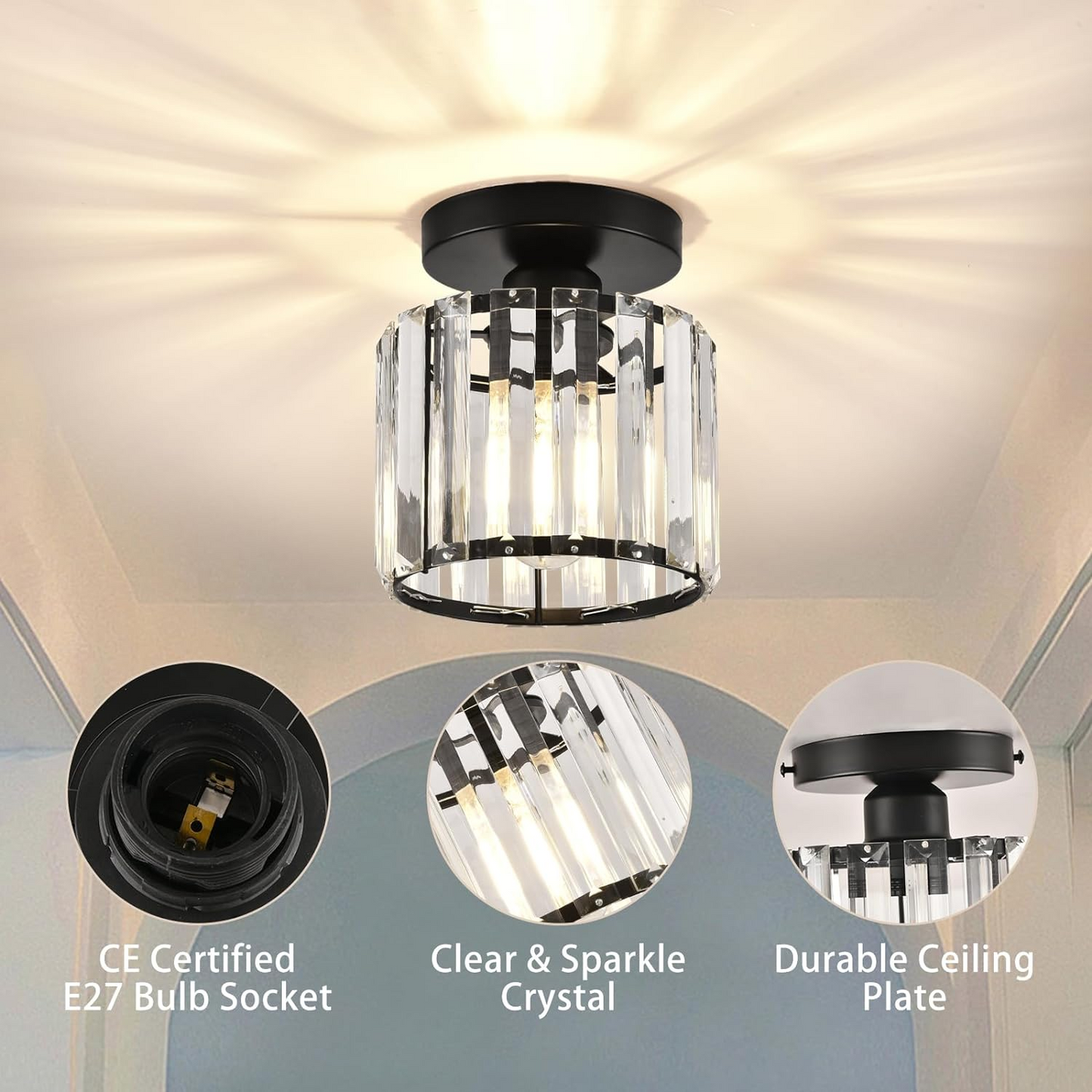 Zwart Plafondlamp Modern LED Flush Design