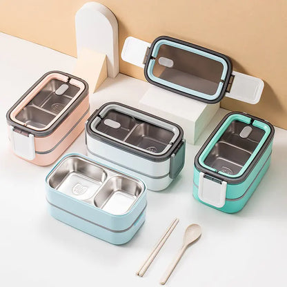 RVS Lunchbox 2-Lagen Bento Doos