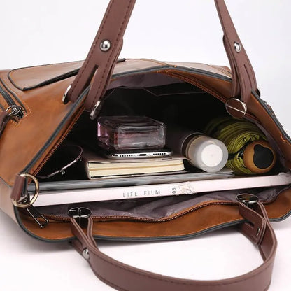 Vintage Schoudertas voor Vrouw Leer Maya Stijl