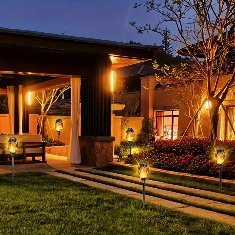 Solar LED Tuinlampen Flikkerend Vuur Effect Set van 4/8/12