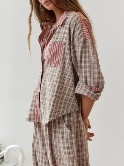 Zachte Katoenen Pyjama Set voor Vrouw Tweedelig Comfortabel