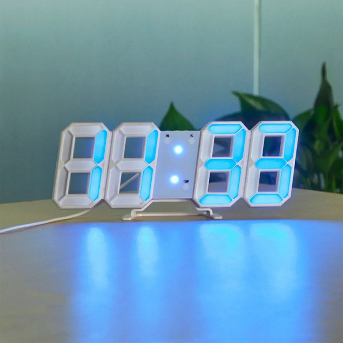 LED Wandklok 3D Digitaal Dimbaar Modern Design
