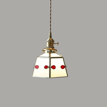 Elegante Hanglamp van Walnoothout en Glas
