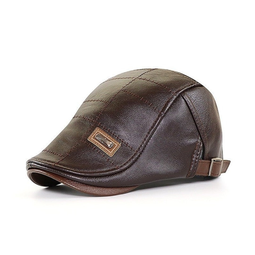 Leren Baret Hoed voor Mannen Retro Stijl