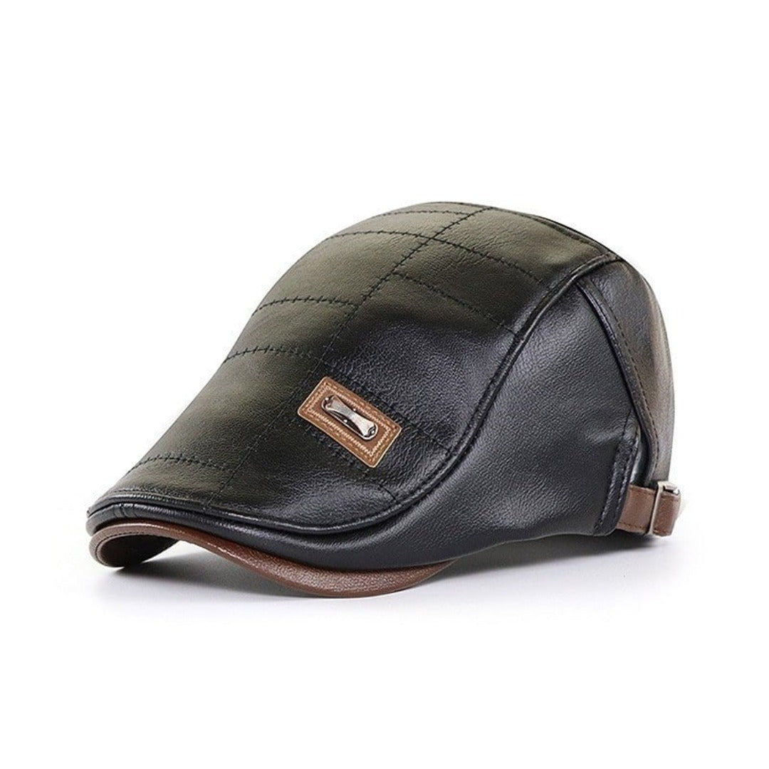 Leren Baret Hoed voor Mannen Retro Stijl