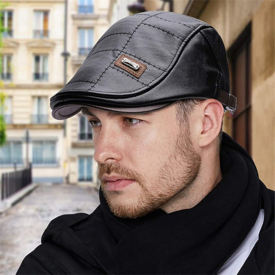 Leren Baret Hoed voor Mannen Retro Stijl - Velinix