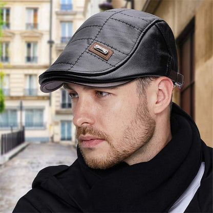 Leren Baret Hoed voor Mannen Retro Stijl - Velinix