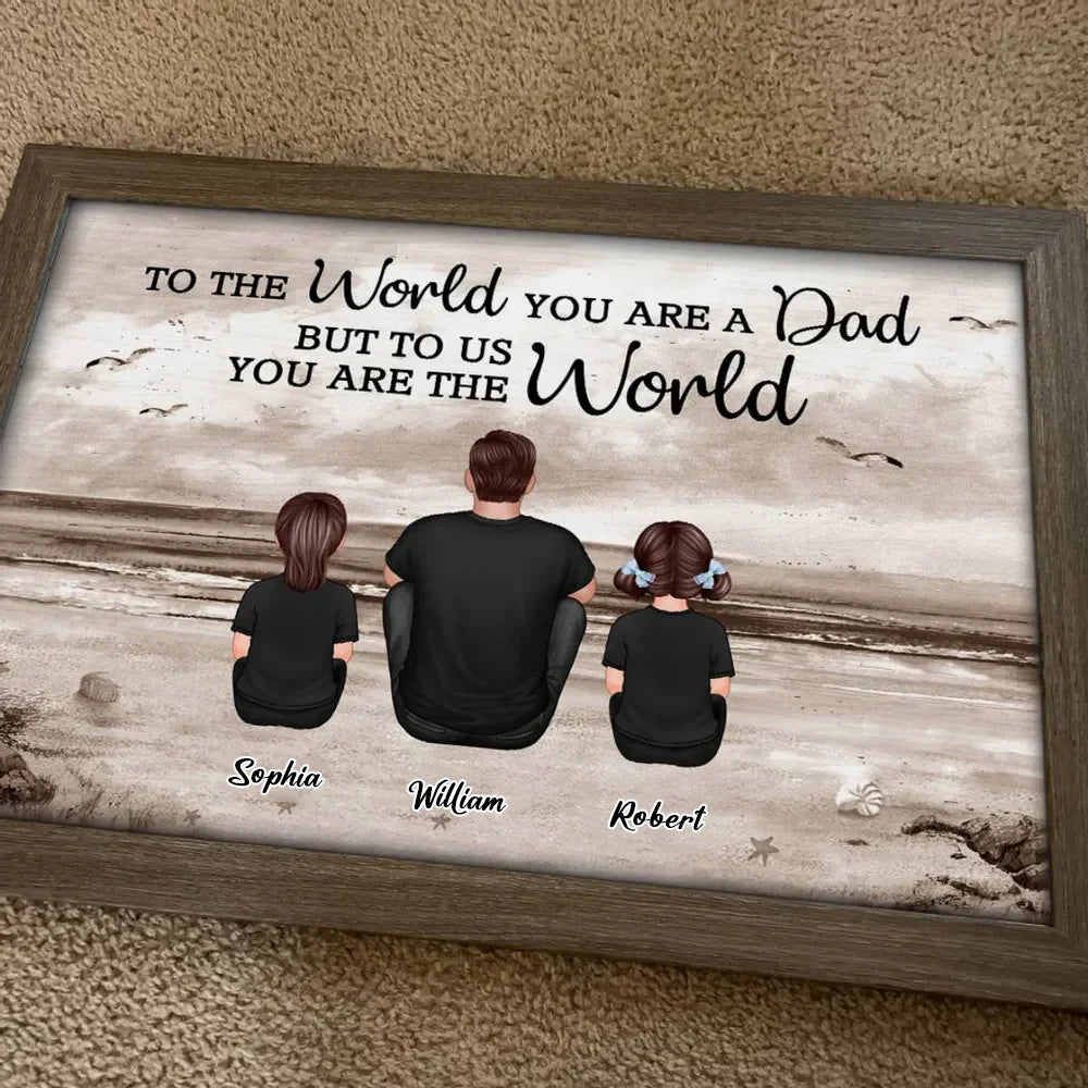 Persoonlijke Vaderdag Poster met Familie, Vintage Strandfoto voor Papa