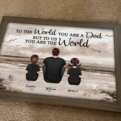 Persoonlijke Vaderdag Poster met Familie, Vintage Strandfoto voor Papa