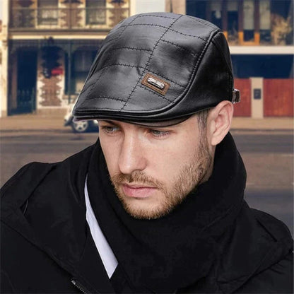 Leren Baret Hoed voor Mannen Retro Stijl