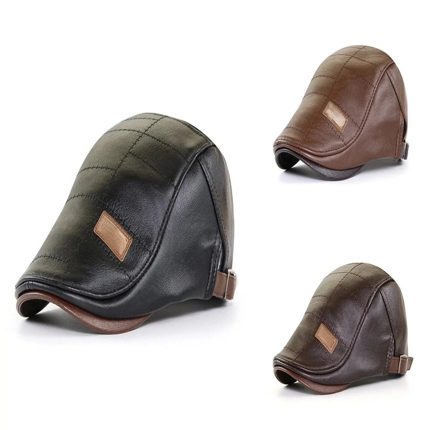 Leren Baret Hoed voor Mannen Retro Stijl
