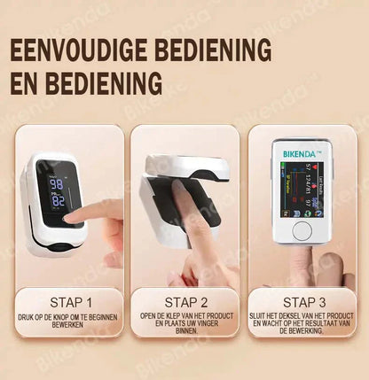 Pulsoxymeter Zuurstof- en Hartslagmeter met OLED-scherm Compact