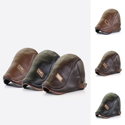 Leren Baret Hoed voor Mannen Retro Stijl