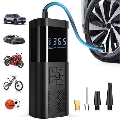 Draagbare Luchtcompressor 150 PSI met LCD-scherm en LED-licht voor Auto en Fiets - Velinix