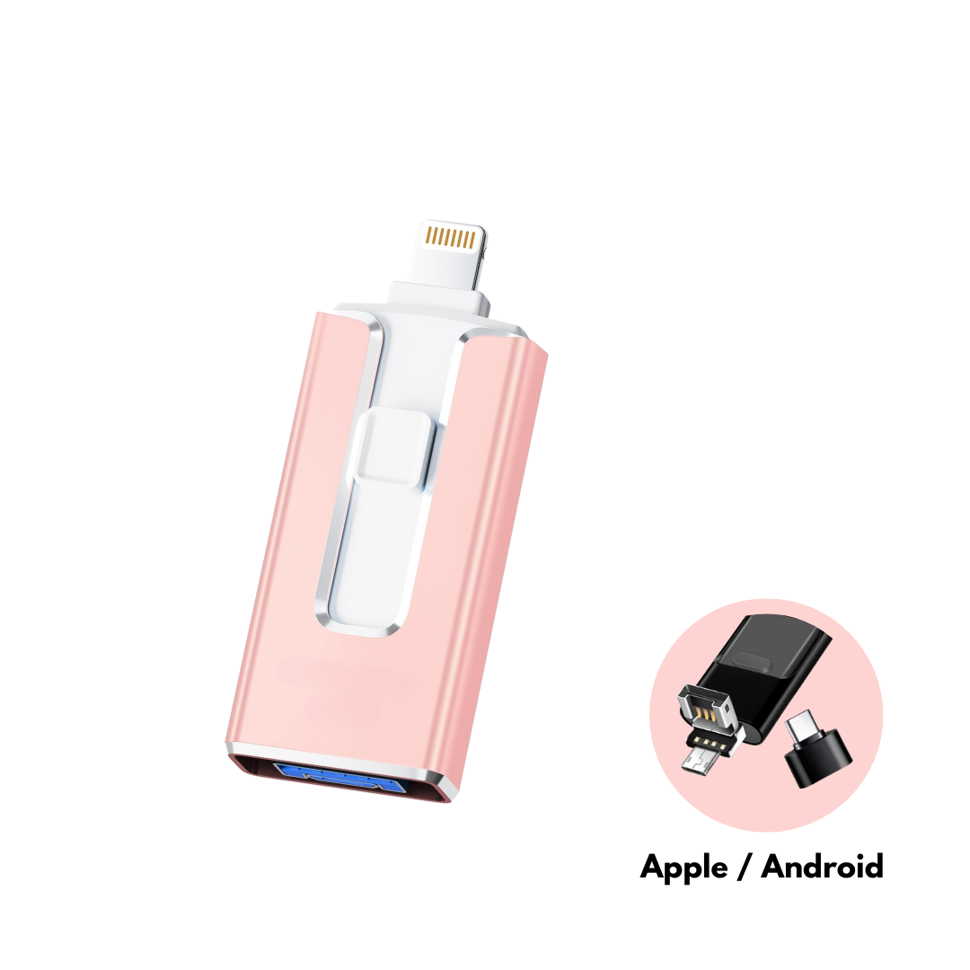 USB Backup Stick 4-in-1 voor Telefoon en Computer