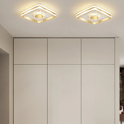 LED Plafondlamp Goud Kleur met Kristallen voor Slaapkamer en Hal