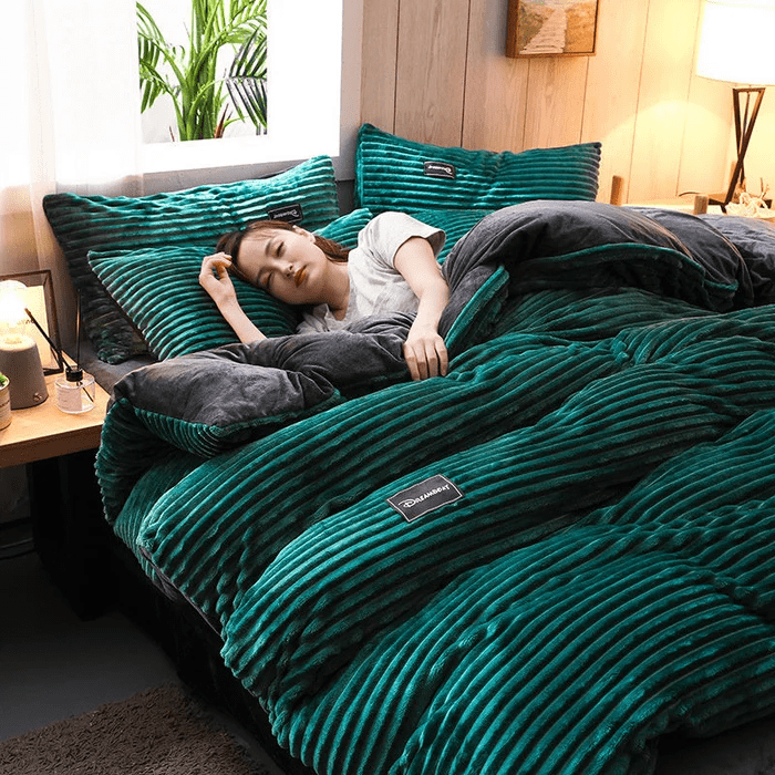Warme Fleece Winterbeddenset met Fluwel voor Koude Nachten
