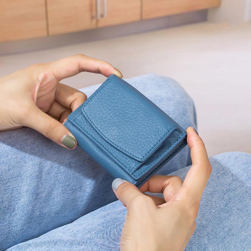 Zachte Leer Portemonnee met RFID-bescherming Handgemaakt