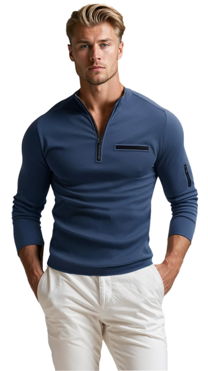 Gents™ – Heren Kwart-Zip Trui van Premium Materiaal voor Stijlvol Comfort-2