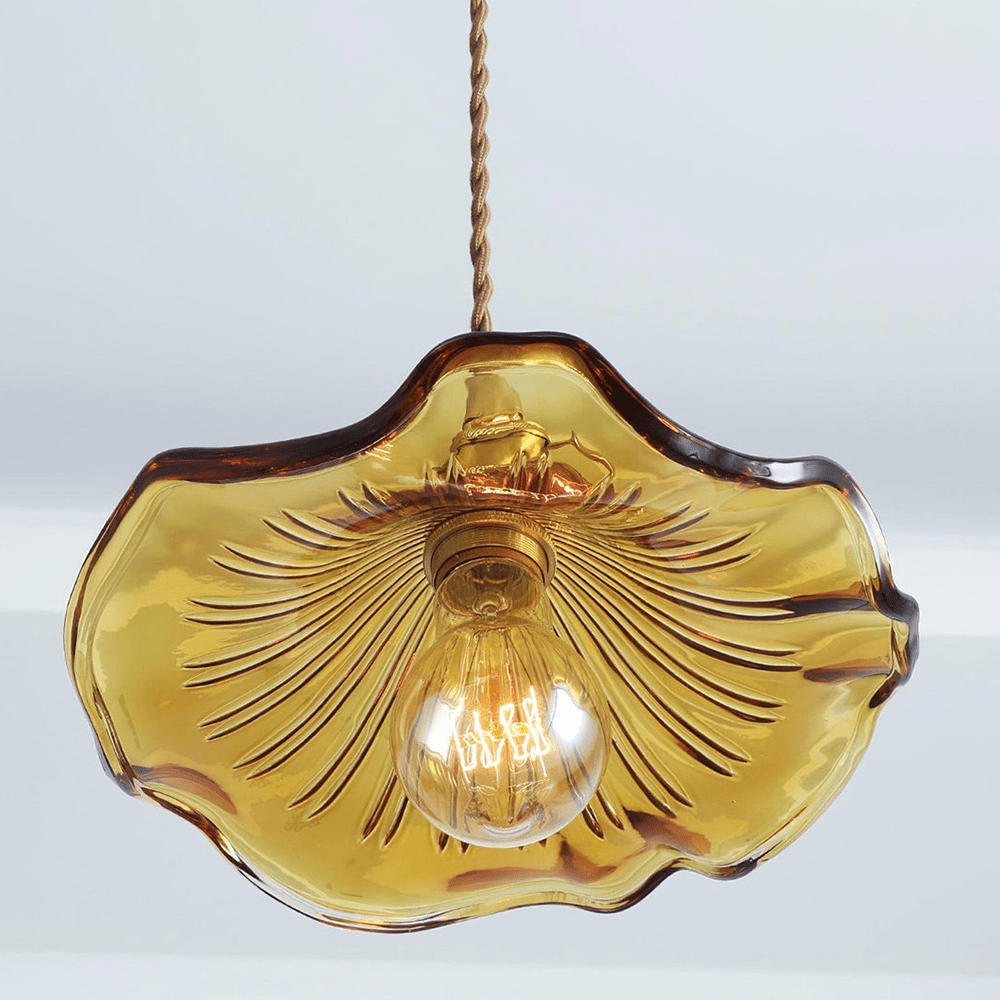Hibiscus Hanglamp Glas en Messing Verstelbaar E27